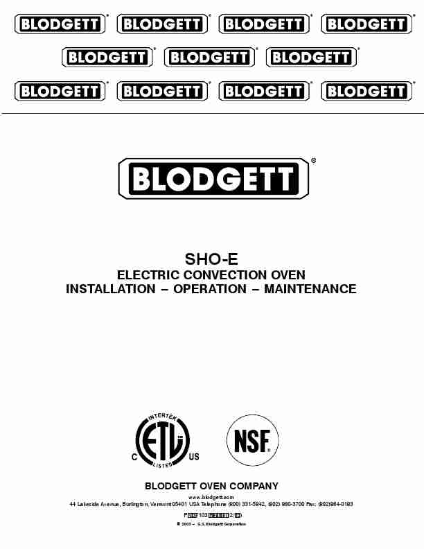 Blodgett Convection Oven SHO-E-page_pdf